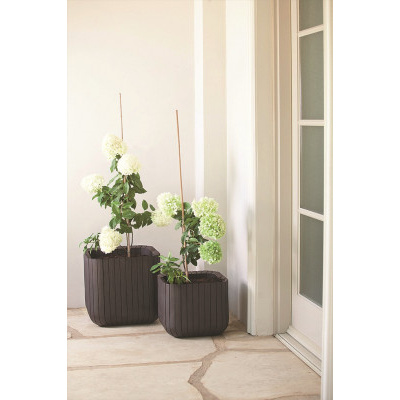 Keter květináč Cube M 50,5L hnědá